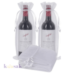 White Organza Wine Bags