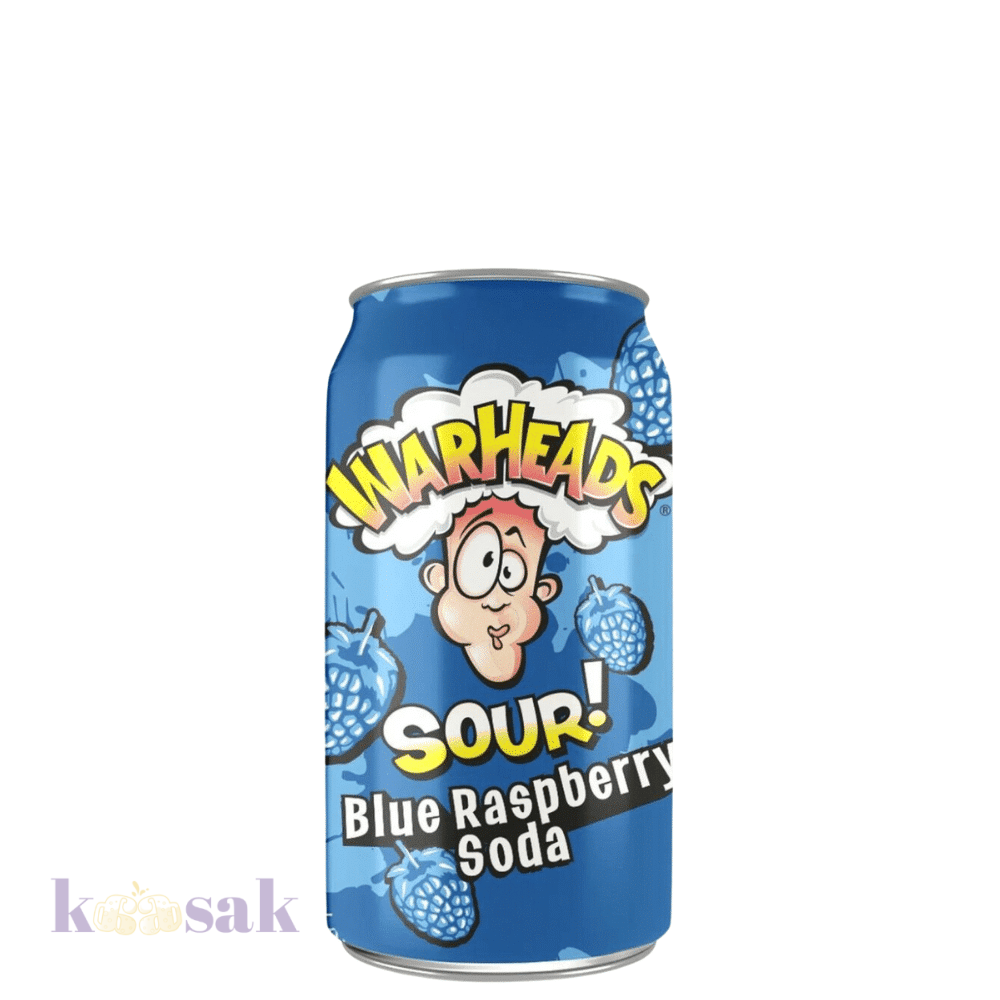 WARHEADS Sour Blue Raspberry Soda - 355 ml