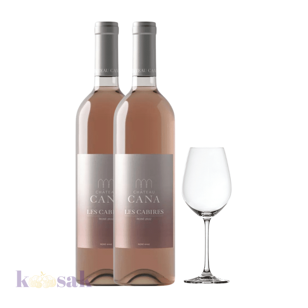 Château Cana - Les Cabires Rosé with Wine Glass