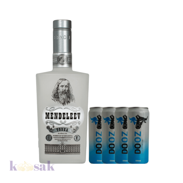 Mendeleev Vodka Bundle with 4 Mixers