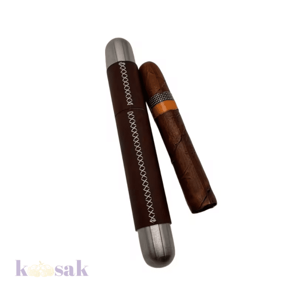 Single Slot Cigar Case – Brown Leather