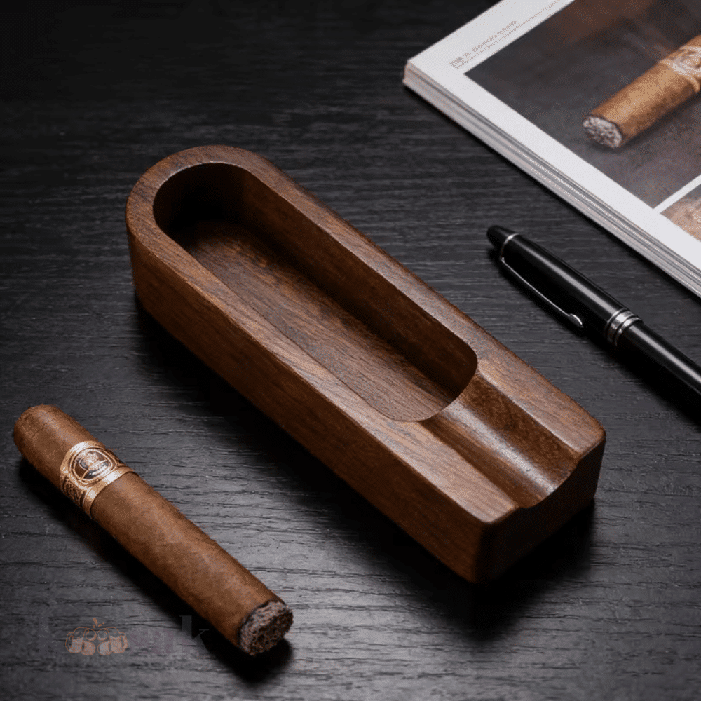 Portable Cigar Ashtray - Solid Wood