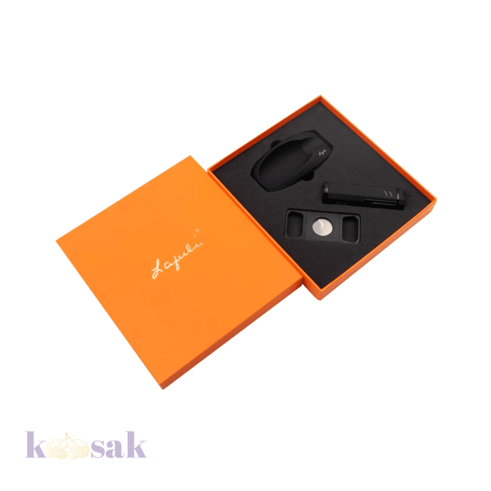 Lafuli Cigar Lighter Set Straight - Black