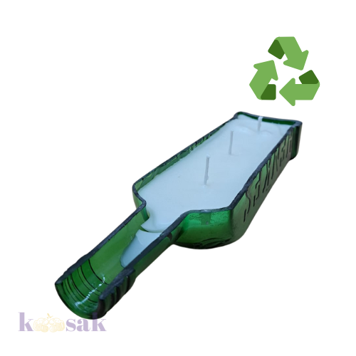 Recycled Spirit Bottle Candle