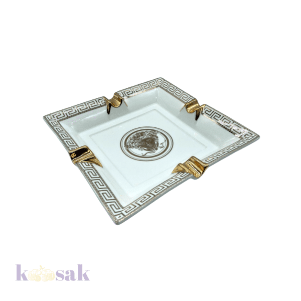 VERSACE White & Gold Cigar Ashtray