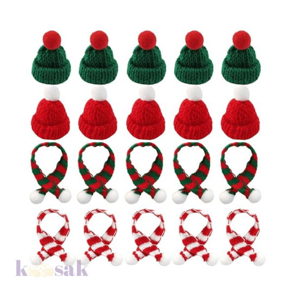 Christmas Mini Knitted Hat 10 pcs
