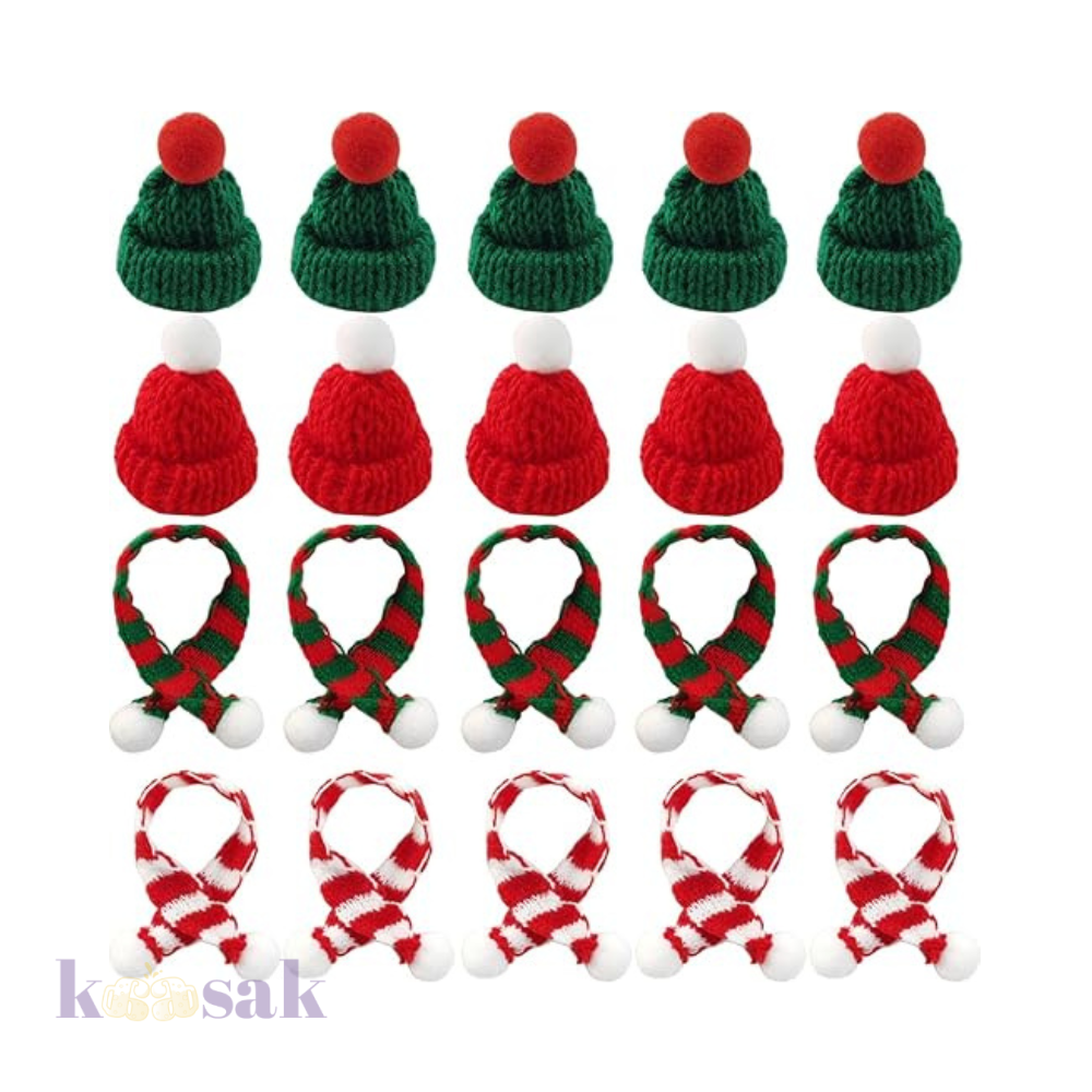 Christmas Mini Knitted Hat 10 pcs