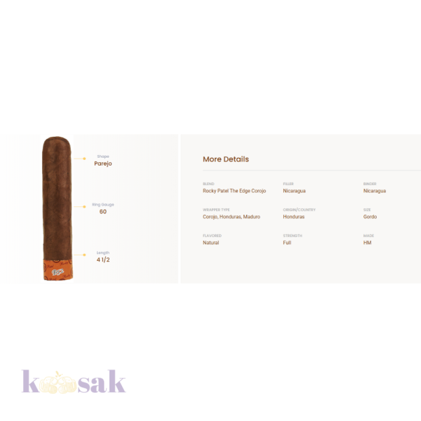 Rocky Patel-edge-B52-Corojo 4.5×60