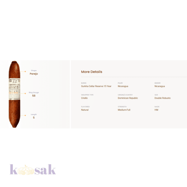 Gurkha Castle Reserve 15 years