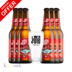 Carakale Red Sea-rious Bottles x 6 with Glass - 33 cl