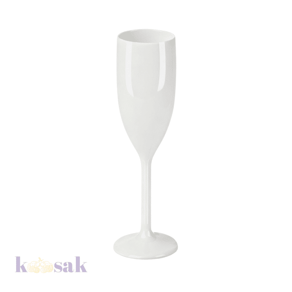 White Plastic Flute Champagne Glasses – 175ml