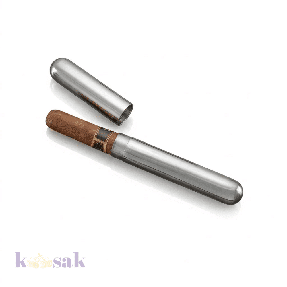 Single Slot Cigar Case - Stainless Steel