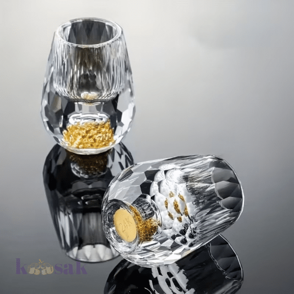 6pcs Elegant Glass Shot Cups 24K