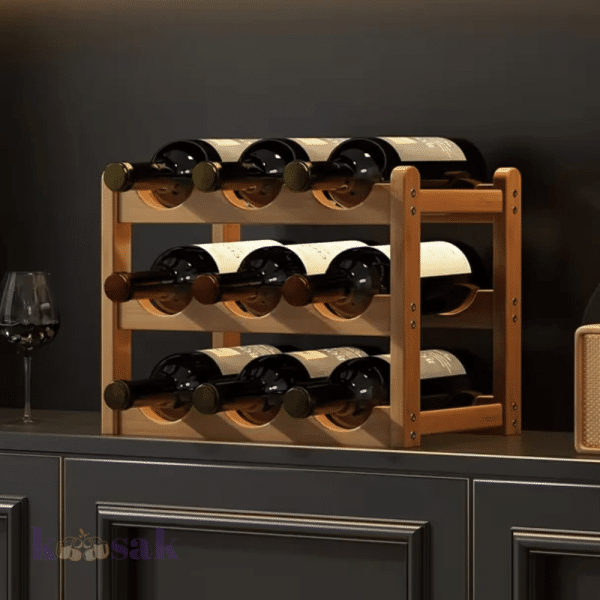 9 Bottles Bamboo Wine Rack