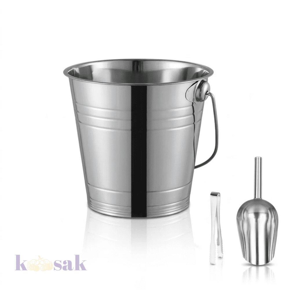 Stainless Steel Ice Bucket 3 Pcs  - 1.5 L