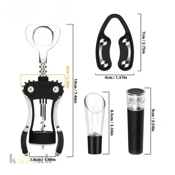 Wine Cork Screw and Bottle Opener 4 in 1